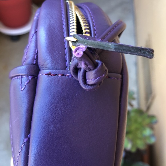 Valentino by Mario Valentino Quilted Leather Crossbody in Blackberry - Picture 10 of 10